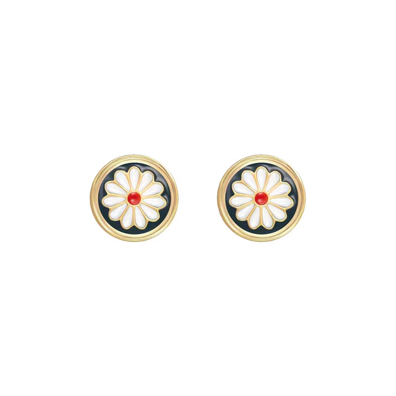 Anting Stud Desain Daisy Gaya Vintage Elegan Untuk Aksesoris Wanita