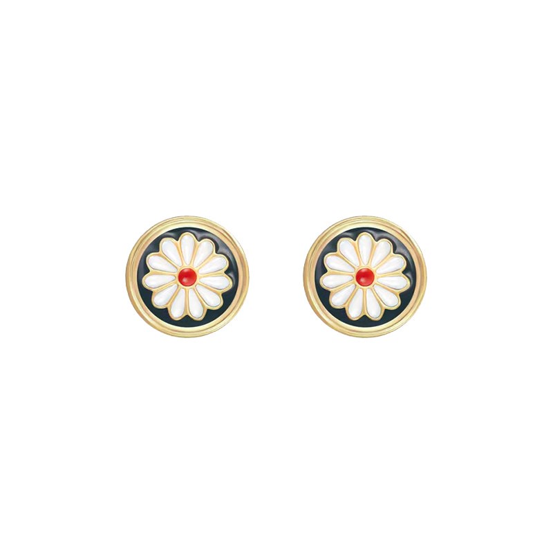 Anting Stud Desain Daisy Gaya Vintage Elegan Untuk Aksesoris Wanita