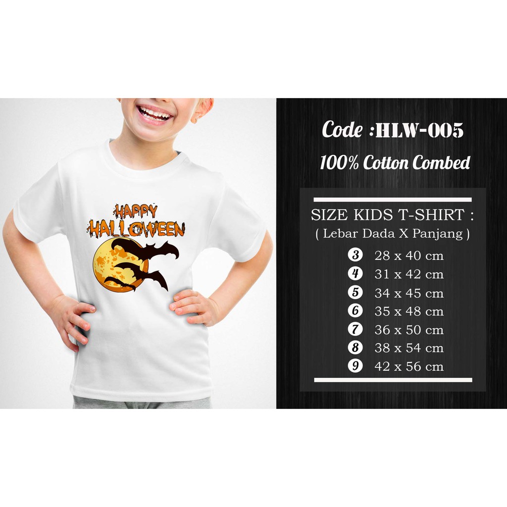 [FREE NAMA !!] Kaos Anak &amp; Family Halloween 100% COTTON PREMIUM