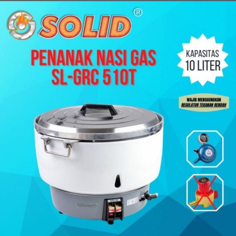 Rice Cooker Gas LPG Kapasitas Besar 10 Liter / Penanak Nasi GAS LPG SOLID 10 Liter Kapasitas Besar S