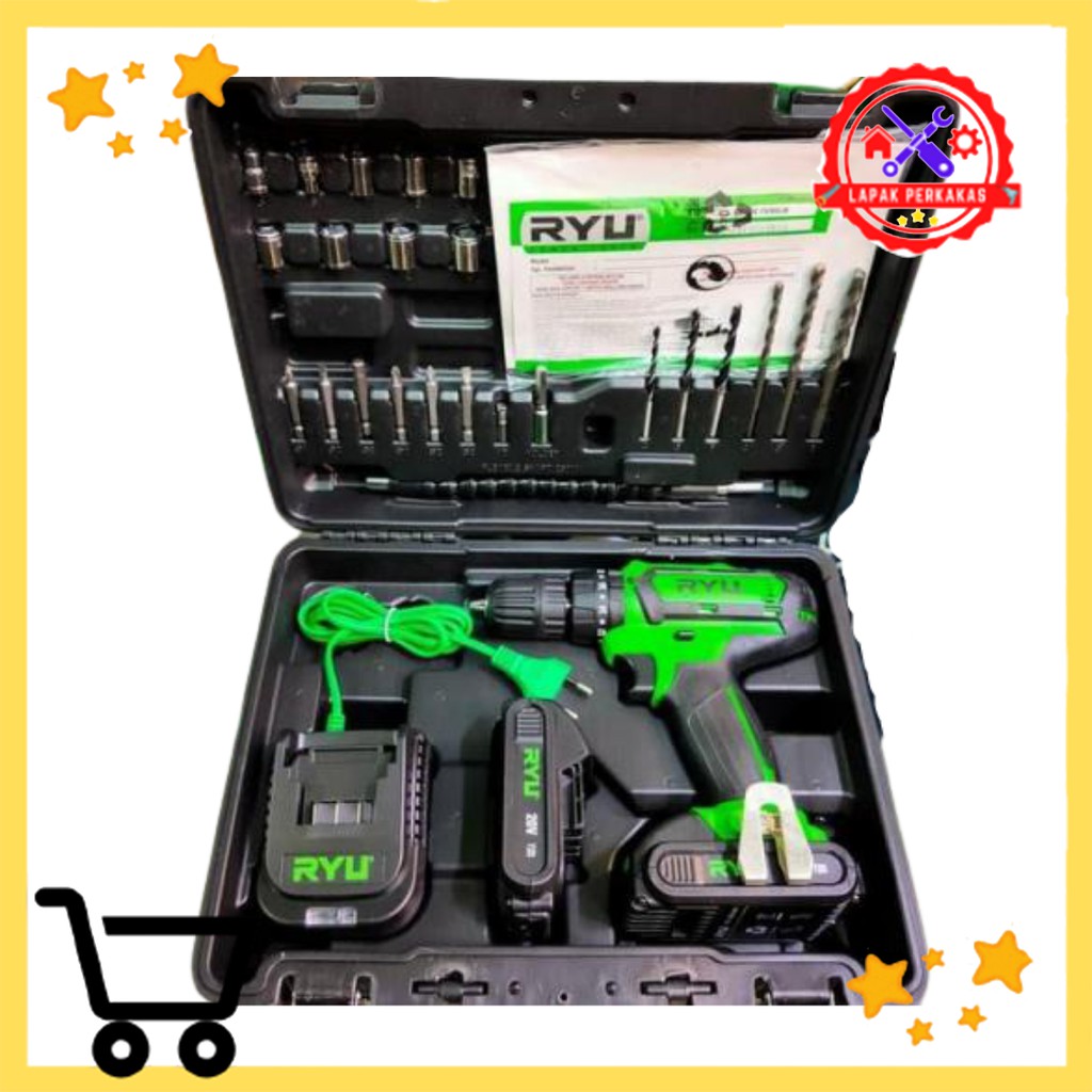 RYU CORDLESS IMPACT DRILL RYU RCI20V RCI 20V 20 V MESIN BOR IMPACT BATERAI BATRE