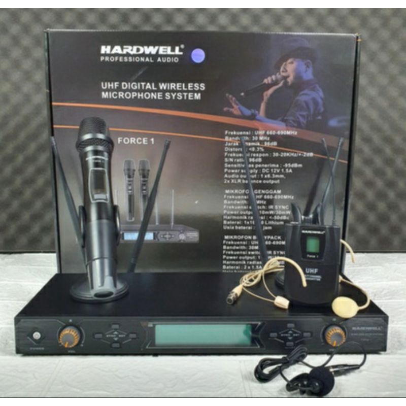 Mic Wireless CHARGER CAS HARDWELL FORCE 1 (ORIGINAL) Clip on Handle (Bisa Charger  Mic Handheld nya)