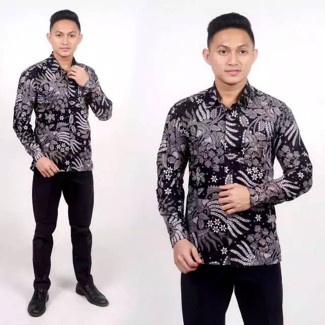 Kemeja Batik Termurah Motif Manggar Abu