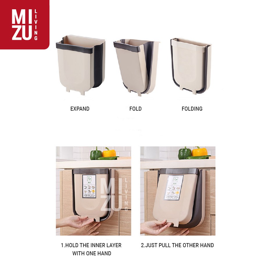 GOMIPOP Foldable Trash Bin Tempat Sampah Gantung Tong Sampah Dapur Lipat