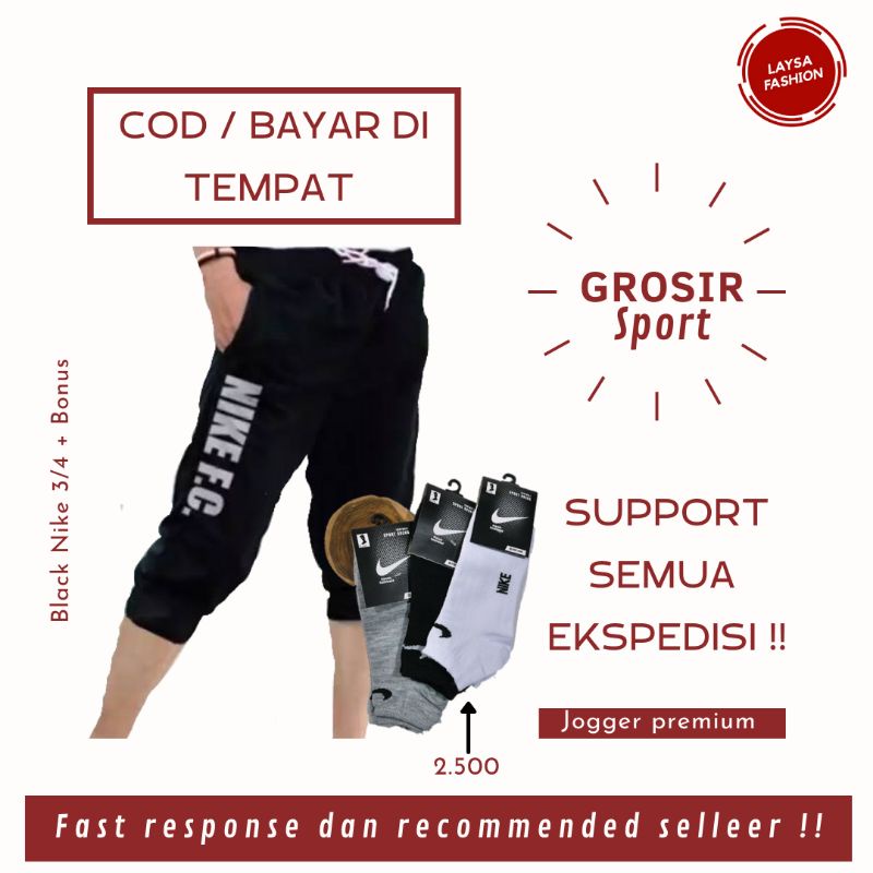 COD Celana Joger Pria Pendek Celana Jogger Wanita Pendek Celana Training Pria Jogger Pants Pria Training Celana Jogger Joger Training Pendek Hitam Polos Logo Nike Celana Pendek 3/4 Olahraga Running Gym Pria Wanita Dewasa Bandung Celana Pendek Olahraga