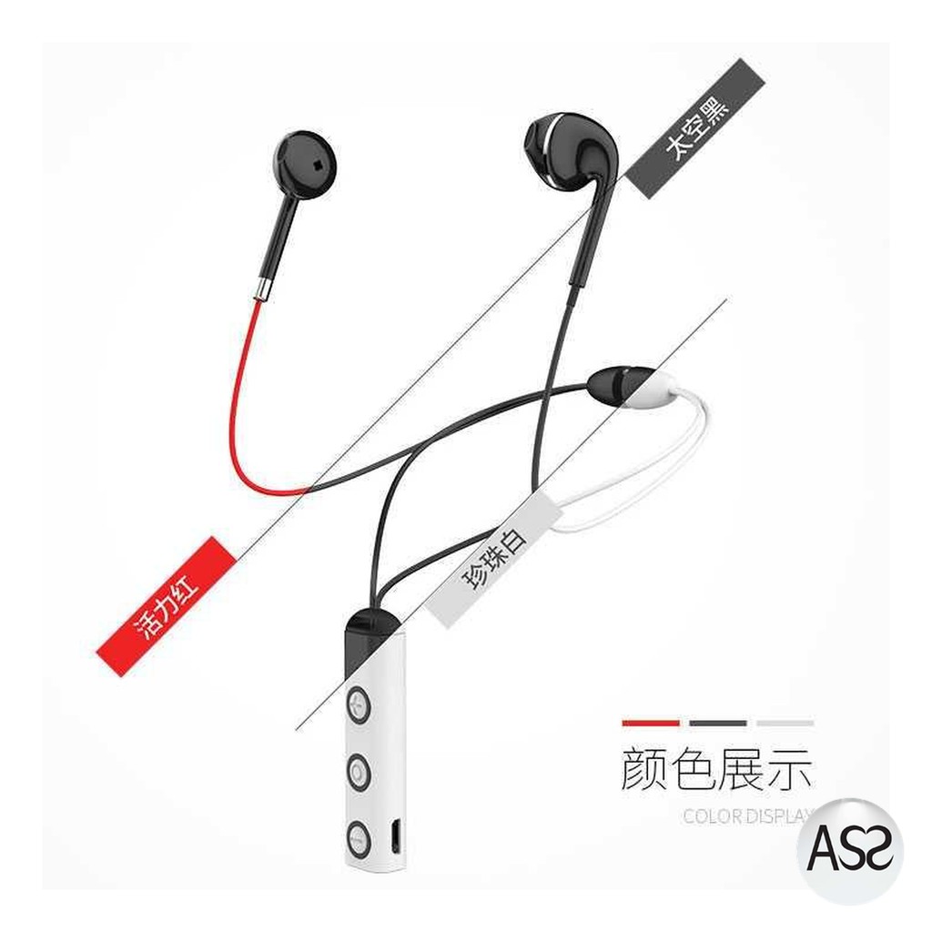 ASS Shop - Earphone Bluetooth V4.1 + EDR Sports dengan Neckband Magnetic