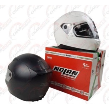 Helm Nolan N605 - Helm Original Nolan N605 White Black - Motorace