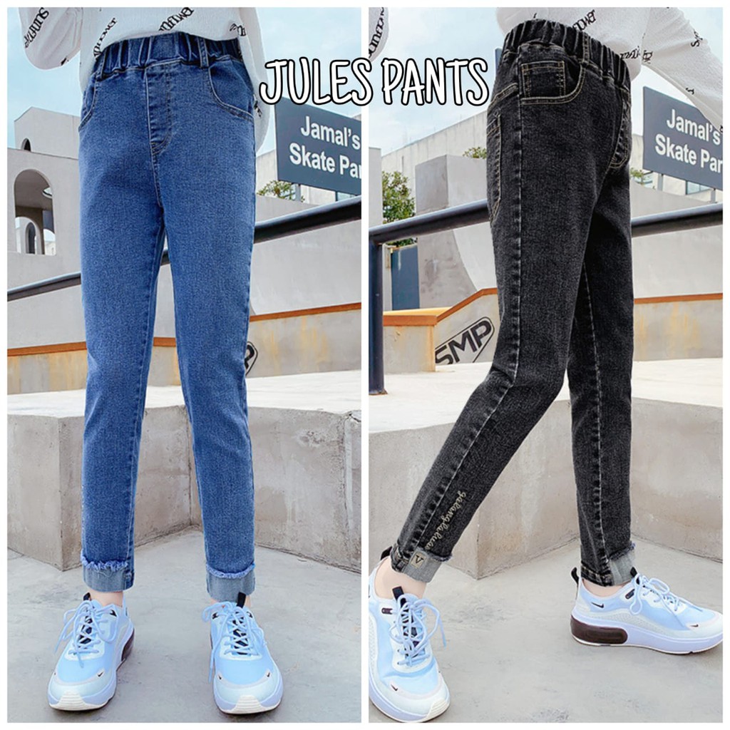 JULES PANTS / CELANA JEANS PANJANG ANAK PEREMPUAN IMPOR / CELANA PANJANG REMAJA  / CELANA JINS BLACK