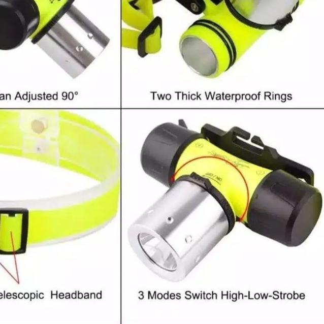 ➴ Senter Kepala Selam Diving 109 Senter Selam Super terang ❋