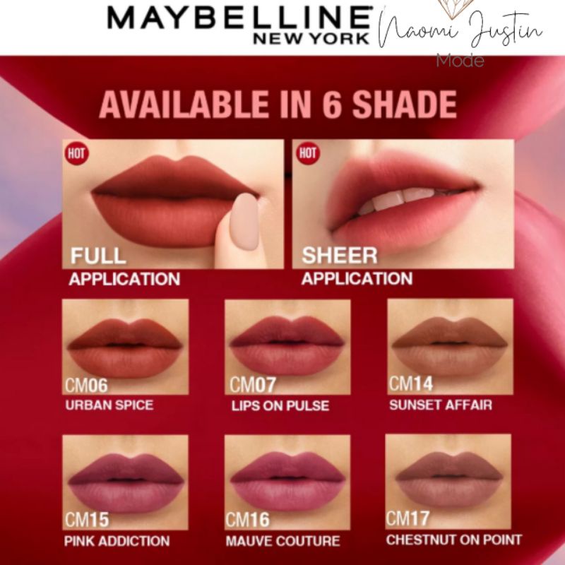 Baru Maybelline Cushion Matte Lip Cream Soft Velvet Finish Lembut &amp; Ringan (Lipstik Cream)