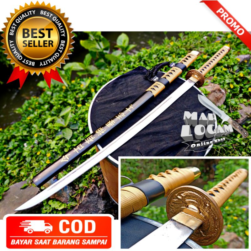 TERMURAH!!! Katana dragon custom model TACHI Kanji gold pedang murah dijamin