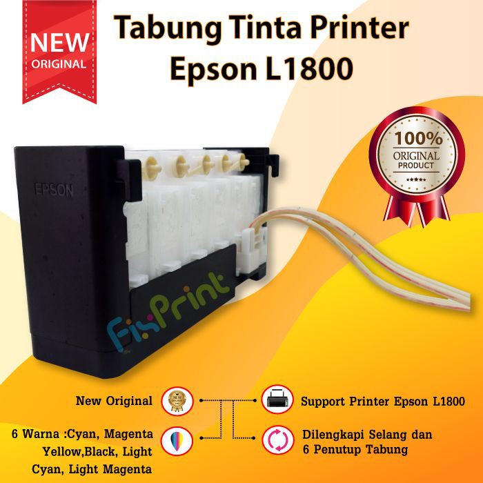 Tabung Infus 6 Warna Epson L1800 Selang Tank Printer L-1800