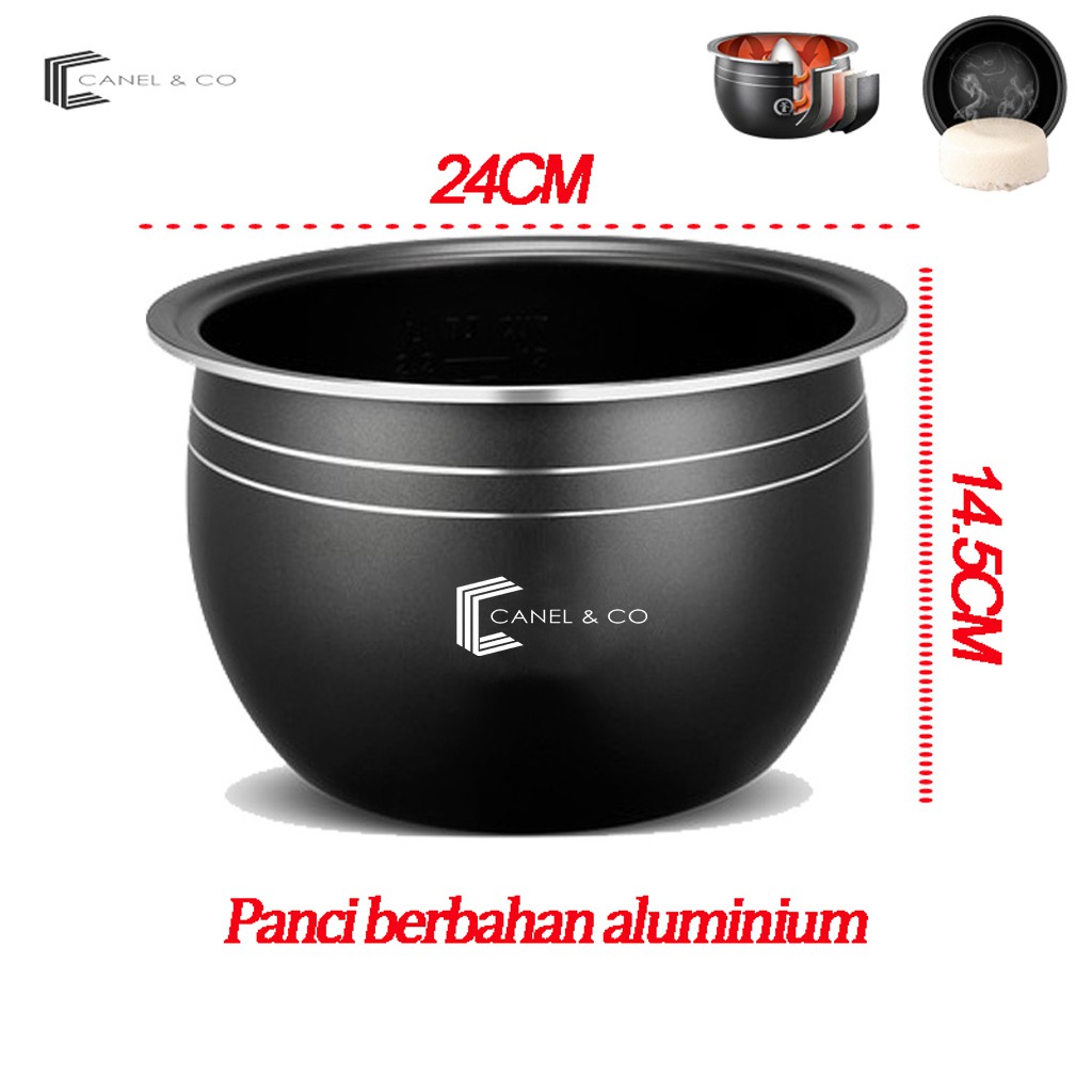 CANEL & CO Panci Berbahan aluminium Panci Teflon Inner Pot Magic Com Rice Cooker 2 Liter