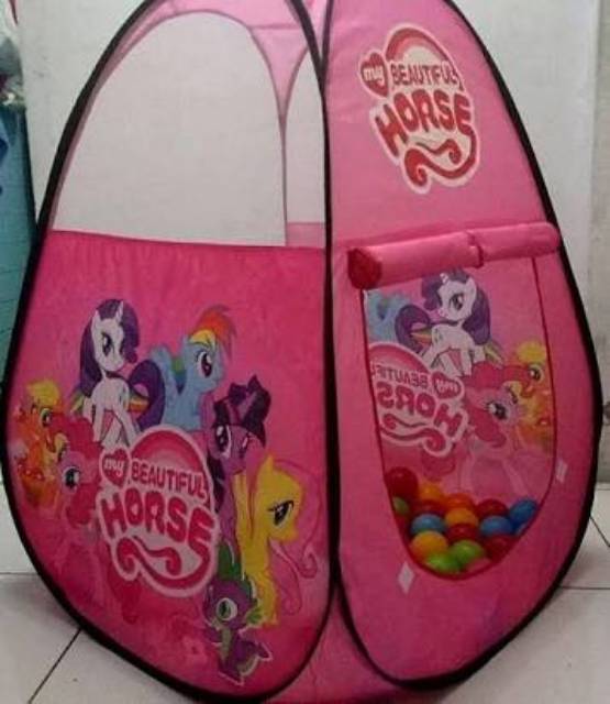 Tenda Anak Segitiga Kuda Little Pony Mainan Rumah Mandi Bola Edukatif