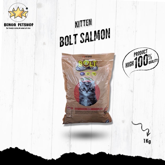 Makanan Kucing murah BOLT Kitten salmon 1kg