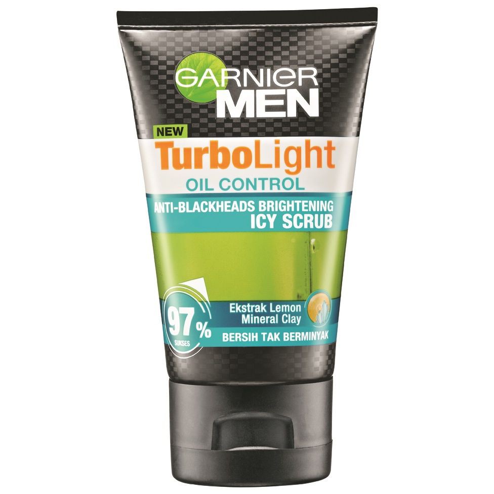 GARNIER MEN TURBOLIGHT OIL CONTROL ICY SCRUB SABUN WAJAH PRIA ANTI MINYAK