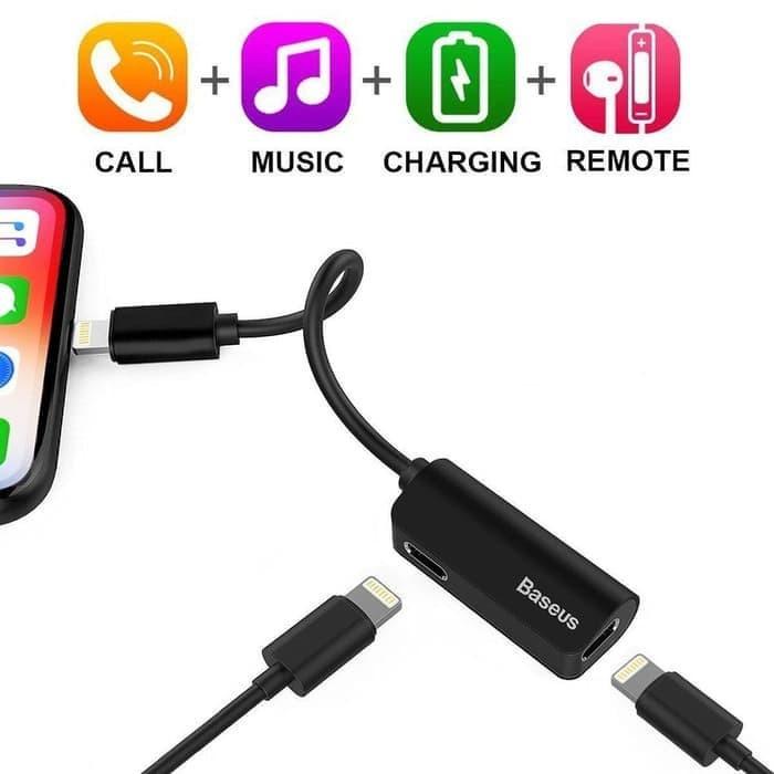 BASEUS CONVERTER AUDIO IPHONE LIGHTNING AUDIO SPLITTER MUSIC & CHARGER
