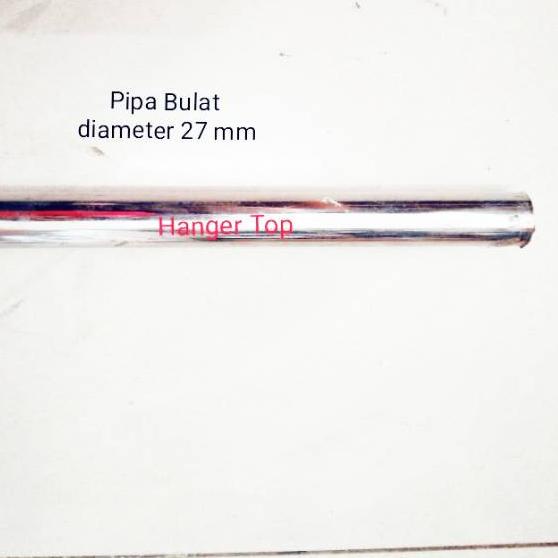 ► Pipa Bulat Chrome Stenlis 120 cm/Pipa Bulat Chrome/BESI Tiang Pipa Bulat/Display Hanger BAJU TEMBO