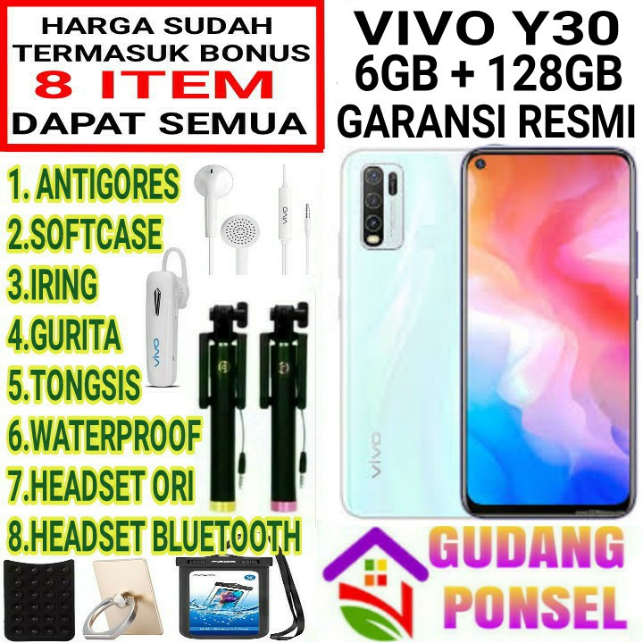 VIVO Y30 6/128 4/128 & Y30I 4/64 RAM 6GB 4GB ROM 128GB 64GB GARANSI