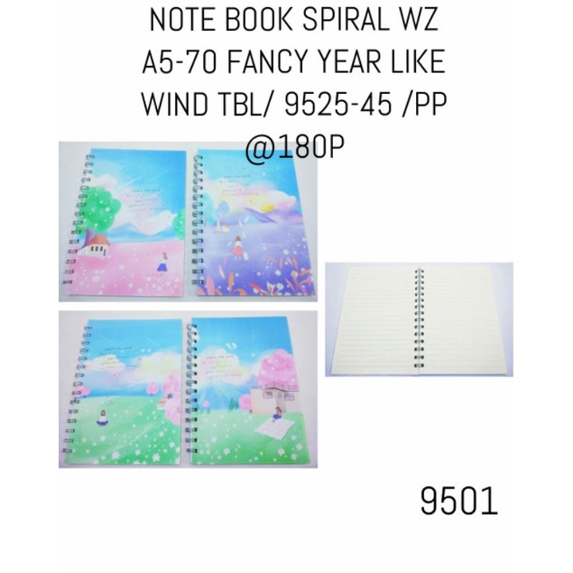 NOTE BOOK SPIRAL WZ A5-70 FANCY YEAR LIKE WIND TBL / 9525-45