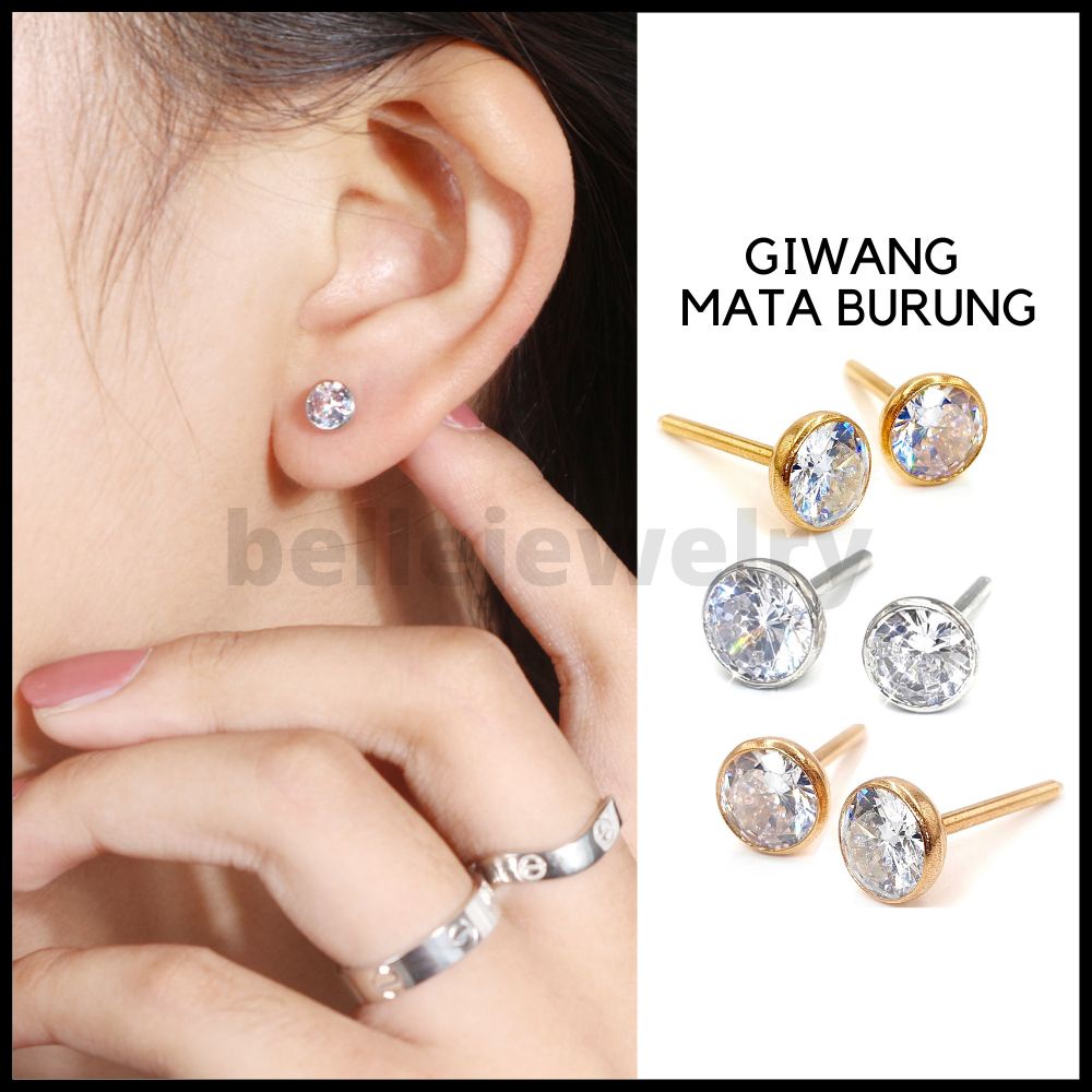 Anting Tusuk Perak - Anting Giwang - Anting Desi Perak Mata Burung Lapis Emas Beloved Jewelry