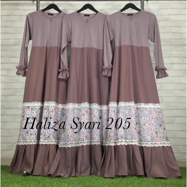 Haliza gamis 205 (gamis only) original by Haliza syari