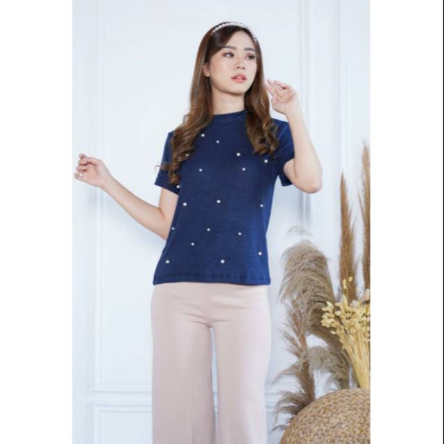 PEARL KNIT TOP ATASAN KAOS CANTIK RAJUT KNIT WANITA PEARL KNIT TOP ATASAN KAOS CANTIK RAJUT KNIT WANITA