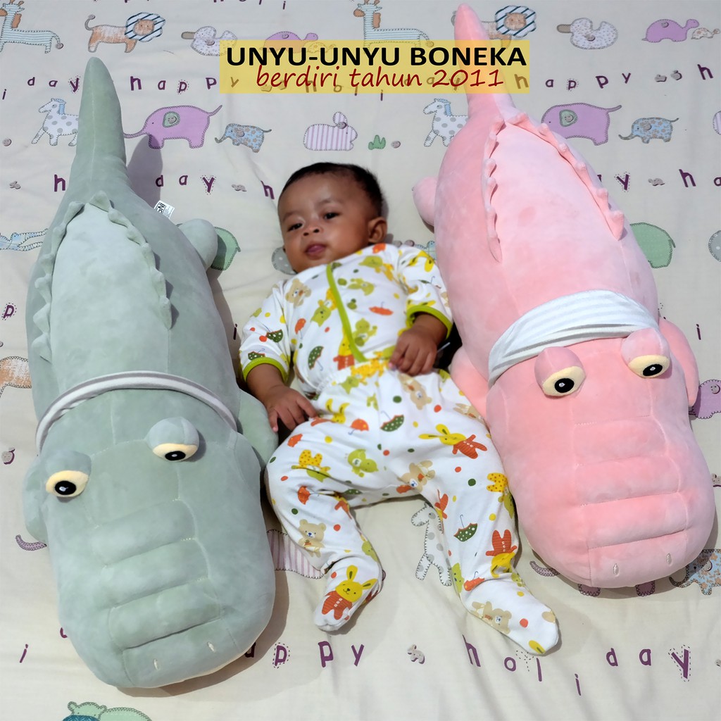 boneka crocodile buaya 50cm lembut animal kado ultah souvenir import