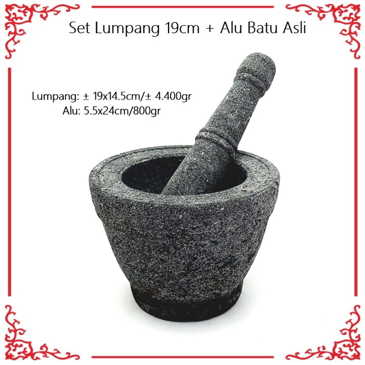 Set Lumpang Batu + Alu