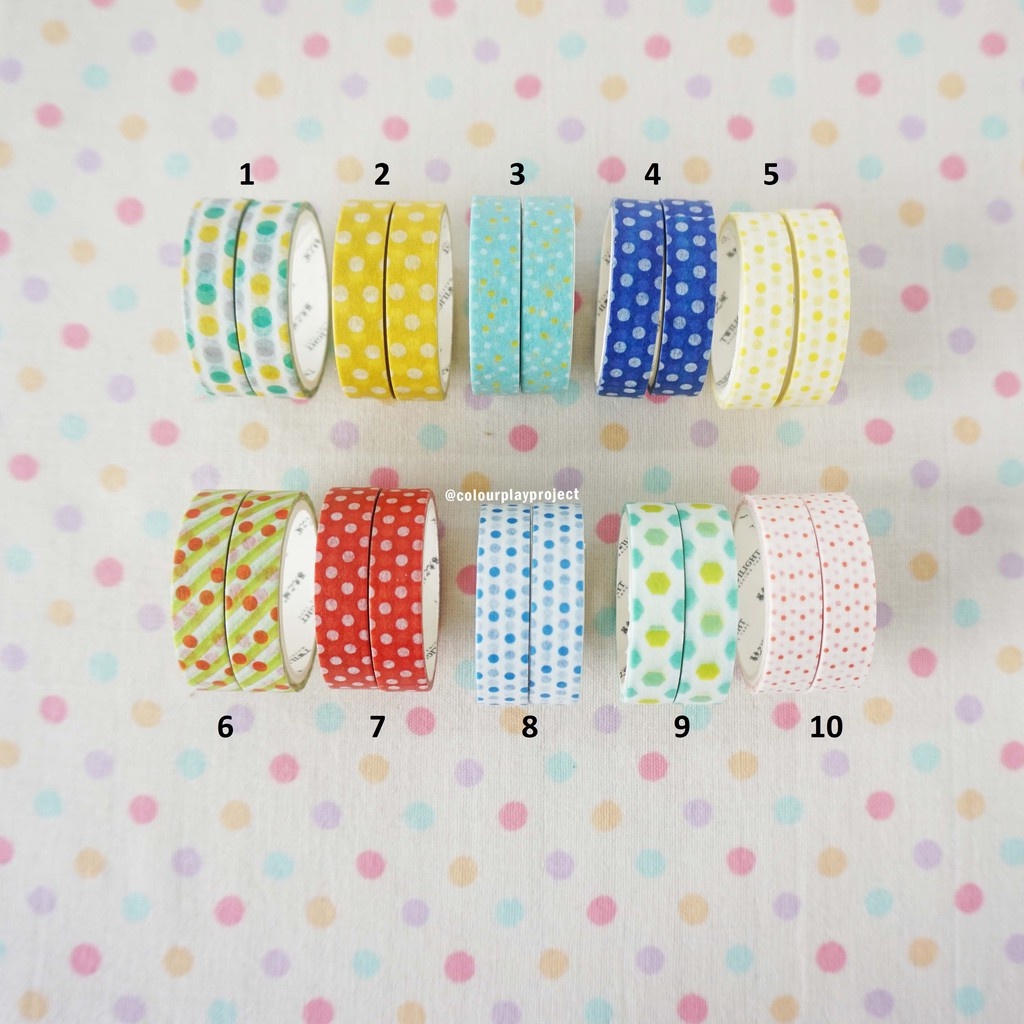 

W1205 Polkadot 9mm x 3m Washi / Masking tape [Colourplay]