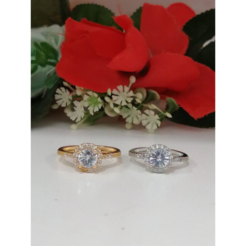 CINCIN TITANIUM ANTI KARAT MOTIF PILIHAN LAPIS EMAS 22 K WARNA GOLD DAN SILVER