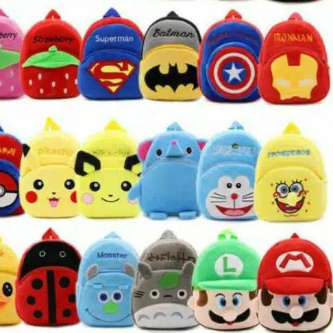 Ariko Shop Tas Ransel Punggung Backpack Anak Balita TK Laki-laki Perempuan Aneka Motif Karakter Lucu