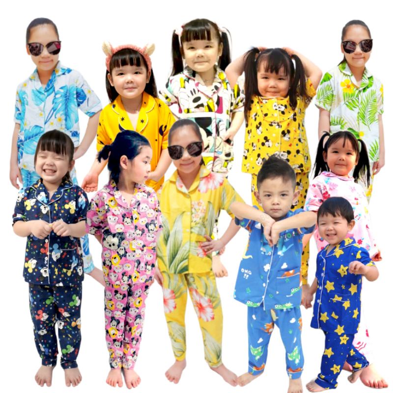 Baju Tidur Anak Unisex/Piama Anak Katun/Size m Usia 5-6 Tahun/Piyama Anak-Anak