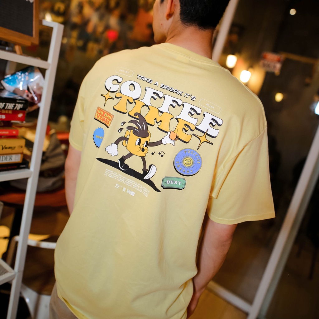 Kaos Distro Coffee Time New States Apparel Premium Pria Dan Wanita