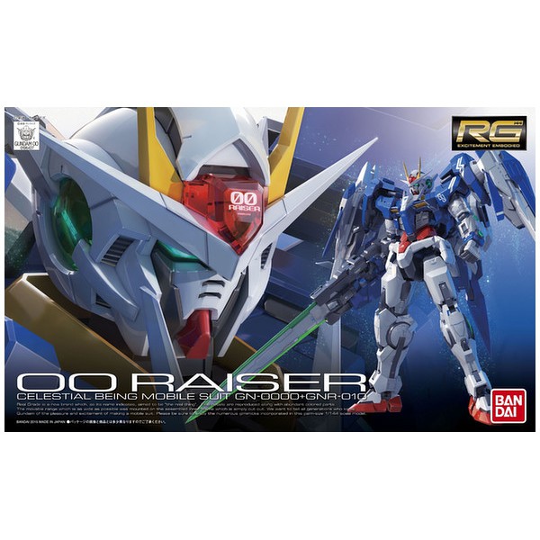 BANDAI RG 1/144 GN-0000+GNR-010 Gundam 00 OO Raiser