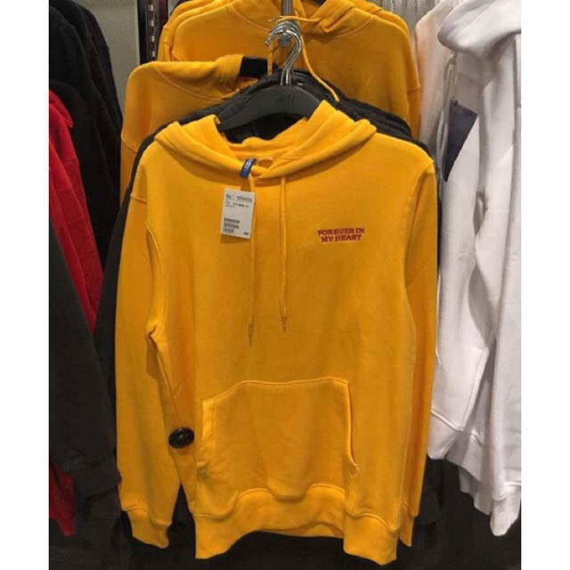 mustard yellow hoodie h&m