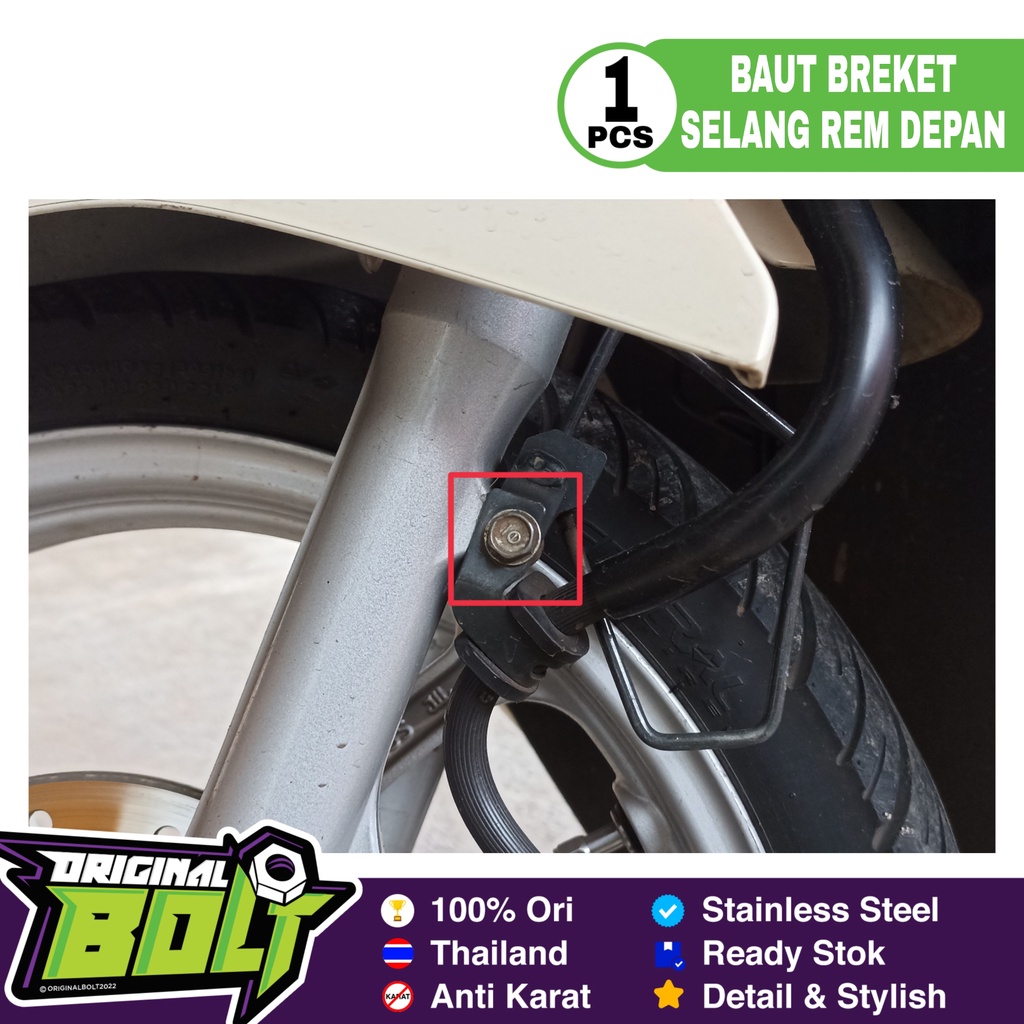 Baut Breket Selang Rem Beat Vario Scoopy Universal Probolt Stainless Heng Thailand