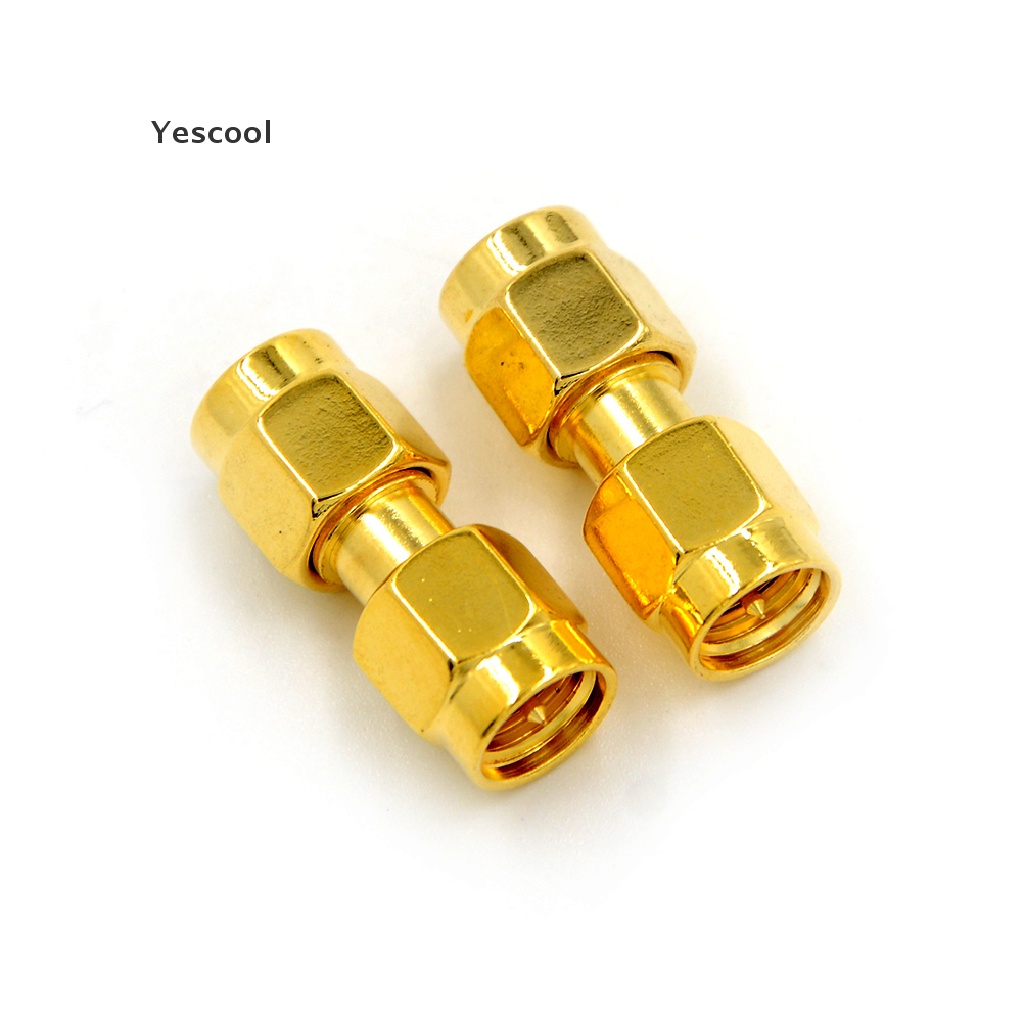 Yescool 2Pcs Adapter Konektor SMA Male Ke SMA Male Seri RF Coaxial