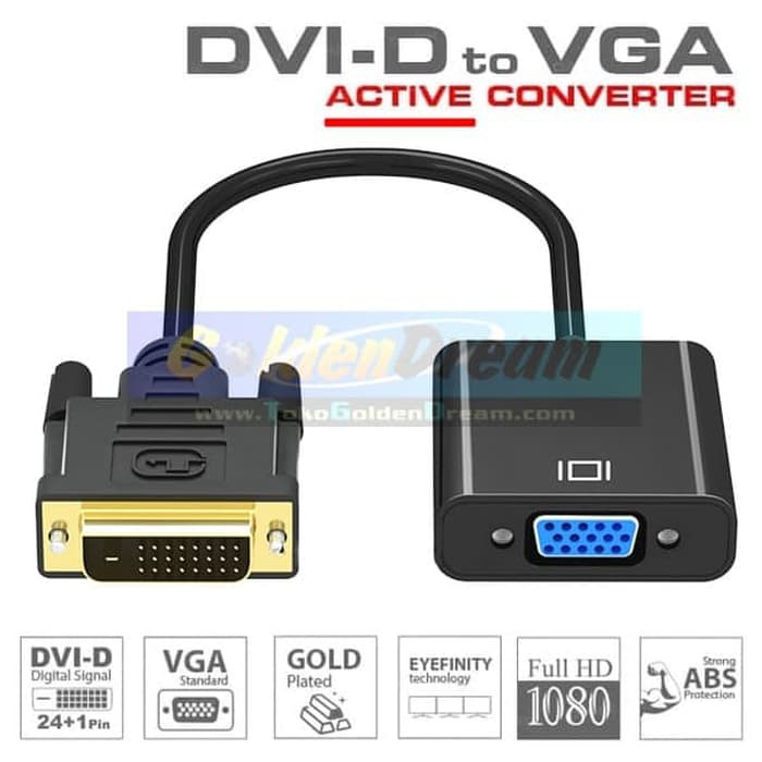 Active Converter DVI D 24+1 to VGA Dual Monitor Digital Analog Adapter