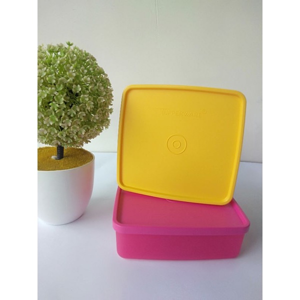 TUPPERWARE Kotak makanan Square Away 360 ml 1 buah