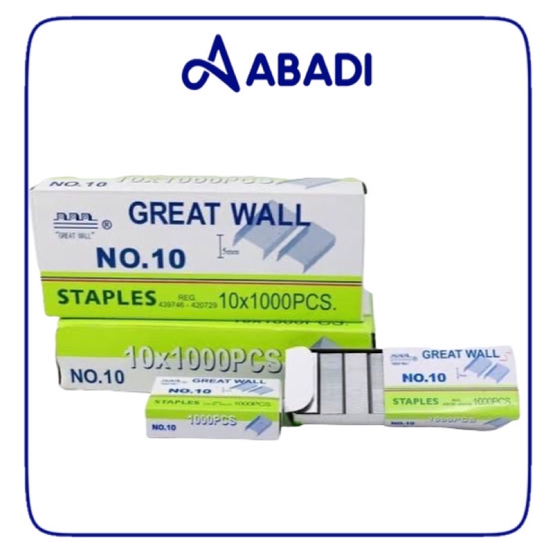 

Isi Staples Great Wall No.10 (1pak/10box)