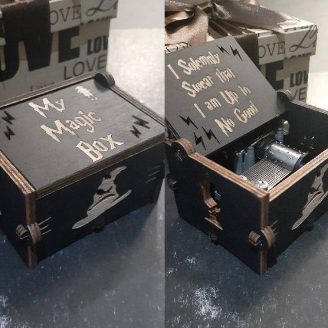 Kotak Musik Karakter Harry Potter Hitam Motif Baru Music Box