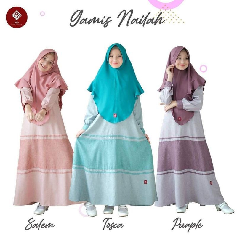 PO ❗COUPLE GAMIS DAN KOKO ANAK & REMAJA - NAILAH DAN NABIL SERIES BY ANV BAHAN KATUN MADINAH TERBARU