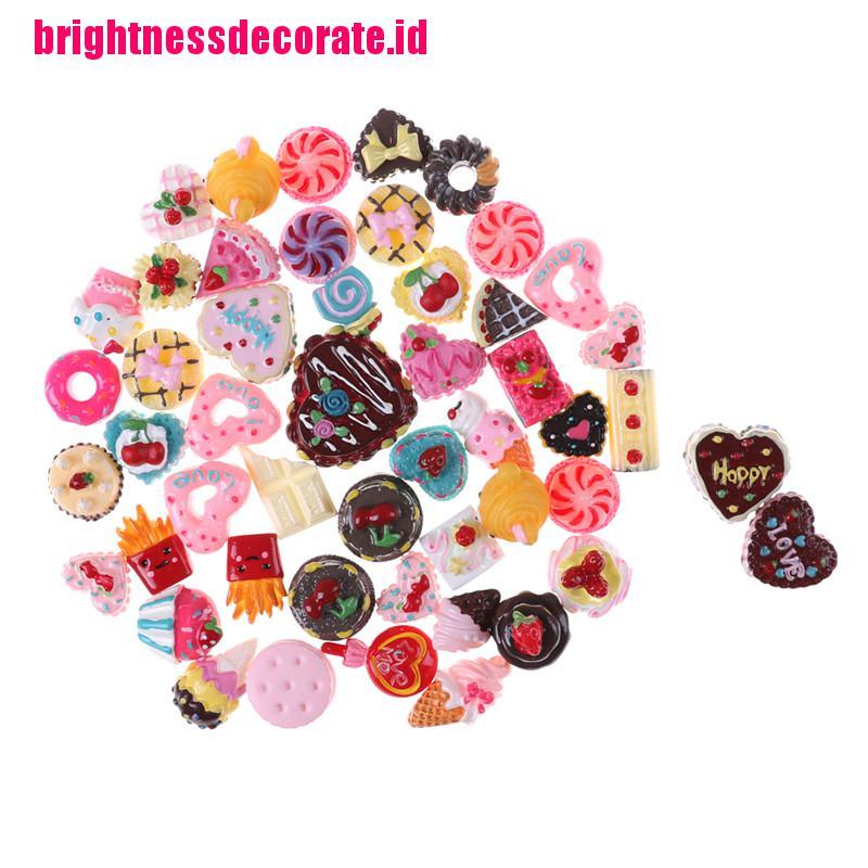 Brightid 10pcs / Set Mainan Miniatur Kue / Biskuit / Donat Untuk Dekorasi Rumah Boneka / Pretend Play