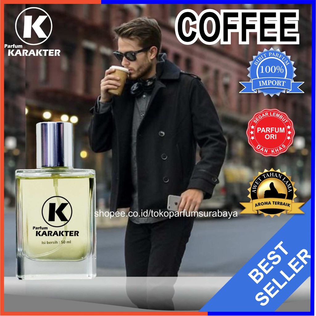 Bisa Cod | Parfum Cowok Coffee  Bibit Parfum Import Wangi &amp; Tahan Lama  Kemasan 50ml