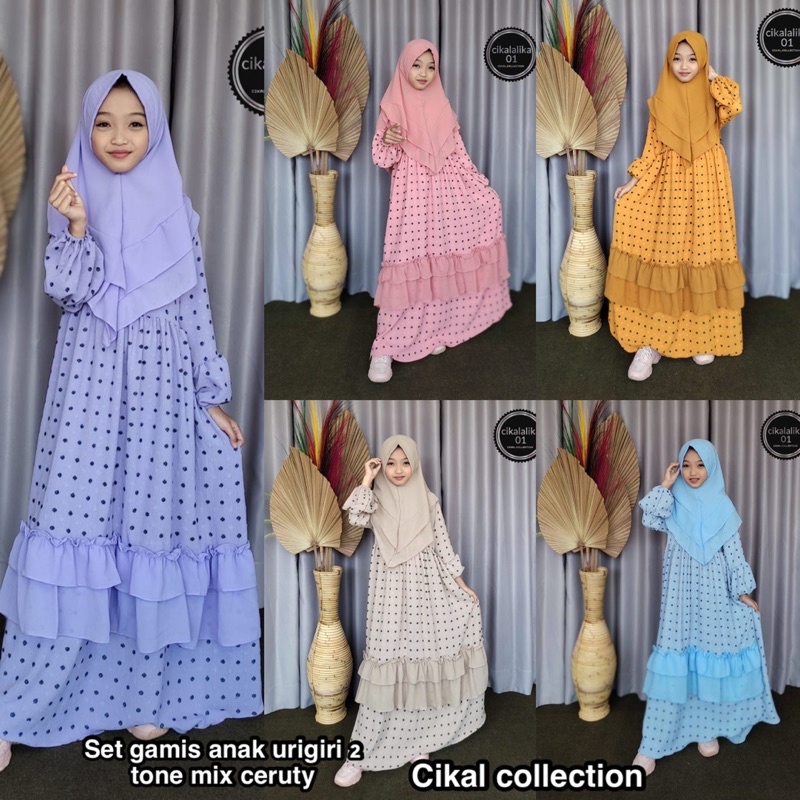 set gamis anak URIGIRI UMPAK mix ceruty