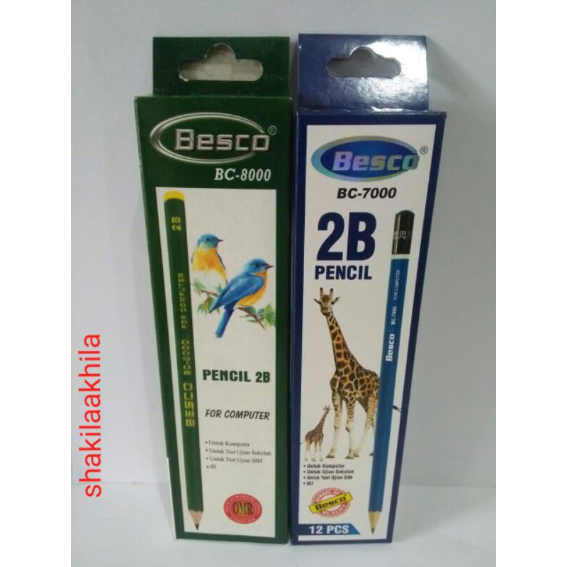 

Nokida Pensil 2B Besco BC-8000 12 pcs 1 Pack / Pencil Pinsil / Alat Tulis Ujian Komputer 1 Pak