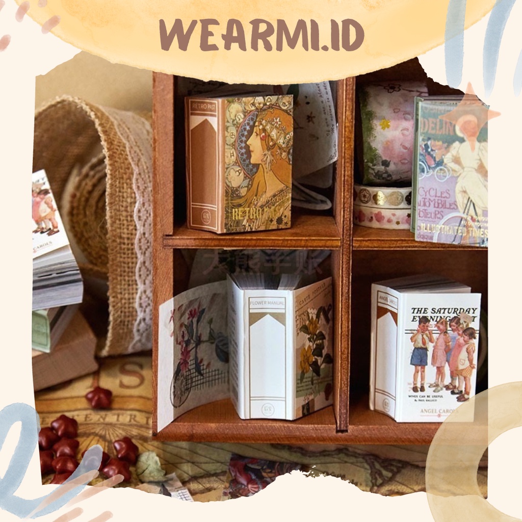 

Creative Vintage Mini Material Book DIYBullet journal Scrapbook Butter Kertas Paper Motif - km4
