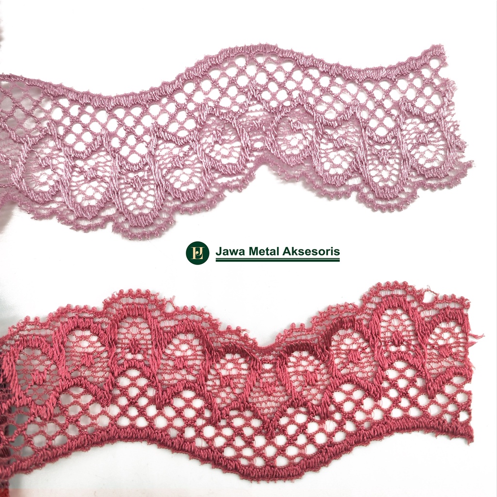 Jawa Elastis Lace Renda Motif Renda Kain Elastis Aksesoris Kain Baju Gamis Dress Garmen WBFZ-01