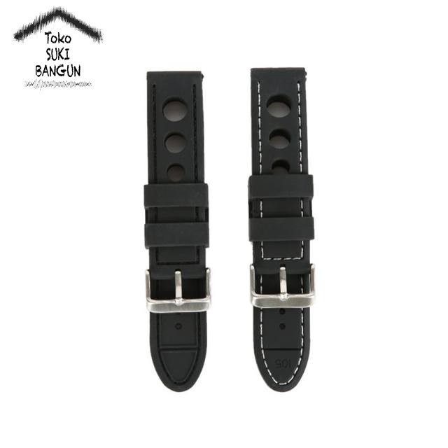 TALI JAM 24mm Rubber TRIPLE BIG HOLE Silicone Watch Band Strap